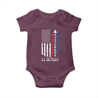 Air Force Veteran Baby Onesie Vintage US Flag - Wonder Print Shop