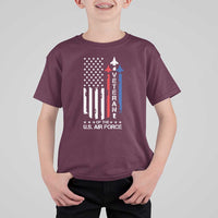 Air Force Veteran T Shirt For Kid Vintage US Flag - Wonder Print Shop