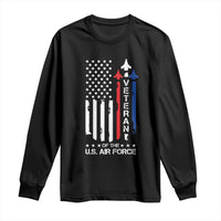 Air Force Veteran Long Sleeve Shirt Vintage US Flag - Wonder Print Shop