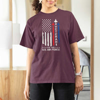 Air Force Veteran T Shirt For Women Vintage US Flag - Wonder Print Shop