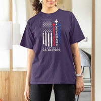 Air Force Veteran T Shirt For Women Vintage US Flag - Wonder Print Shop