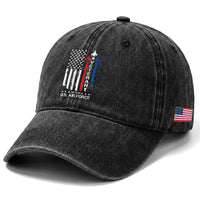 Air Force Veteran Washed Cotton Baseball Cap Vintage US Flag