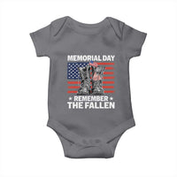 Memorial Day Remember The Fallen Baby Onesie Veteran Military Vintage USA Flag - Wonder Print Shop