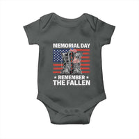 Memorial Day Remember The Fallen Baby Onesie Veteran Military Vintage USA Flag - Wonder Print Shop