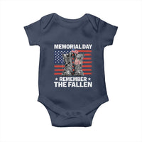 Memorial Day Remember The Fallen Baby Onesie Veteran Military Vintage USA Flag - Wonder Print Shop