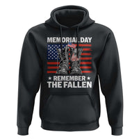 Memorial Day Remember The Fallen Hoodie Veteran Military Vintage USA Flag - Wonder Print Shop