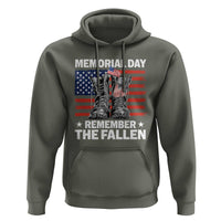 Memorial Day Remember The Fallen Hoodie Veteran Military Vintage USA Flag - Wonder Print Shop