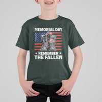 Memorial Day Remember The Fallen T Shirt For Kid Veteran Military Vintage USA Flag - Wonder Print Shop