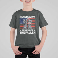 Memorial Day Remember The Fallen T Shirt For Kid Veteran Military Vintage USA Flag - Wonder Print Shop