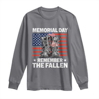 Memorial Day Remember The Fallen Long Sleeve Shirt Veteran Military Vintage USA Flag - Wonder Print Shop
