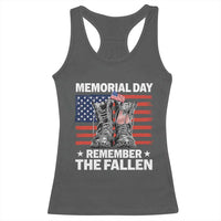 Memorial Day Remember The Fallen Racerback Tank Top Veteran Military Vintage USA Flag - Wonder Print Shop