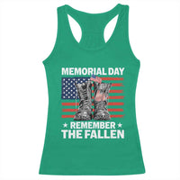 Memorial Day Remember The Fallen Racerback Tank Top Veteran Military Vintage USA Flag - Wonder Print Shop