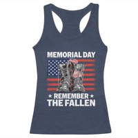 Memorial Day Remember The Fallen Racerback Tank Top Veteran Military Vintage USA Flag - Wonder Print Shop