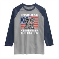 Memorial Day Remember The Fallen Raglan Shirt Veteran Military Vintage USA Flag - Wonder Print Shop
