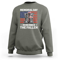 Memorial Day Remember The Fallen Sweatshirt Veteran Military Vintage USA Flag - Wonder Print Shop