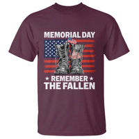 Memorial Day Remember The Fallen T Shirt Veteran Military Vintage USA Flag - Wonder Print Shop
