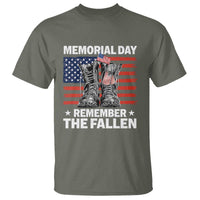 Memorial Day Remember The Fallen T Shirt Veteran Military Vintage USA Flag - Wonder Print Shop
