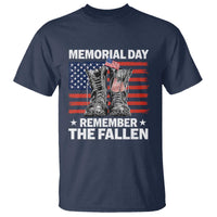 Memorial Day Remember The Fallen T Shirt Veteran Military Vintage USA Flag - Wonder Print Shop