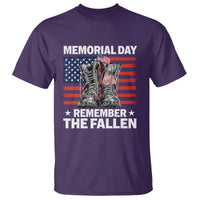 Memorial Day Remember The Fallen T Shirt Veteran Military Vintage USA Flag - Wonder Print Shop