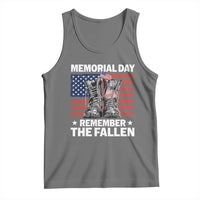Memorial Day Remember The Fallen Tank Top Veteran Military Vintage USA Flag - Wonder Print Shop