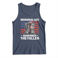 Memorial Day Remember The Fallen Tank Top Veteran Military Vintage USA Flag - Wonder Print Shop