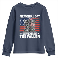 Memorial Day Remember The Fallen Youth Sweatshirt Veteran Military Vintage USA Flag - Wonder Print Shop