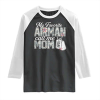 Proud Air Force Family Raglan Shirt My Favorite Airman Calls Me Mom - Wonder Print Shop