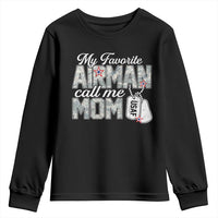 Proud Air Force Family Youth Sweatshirt My Favorite Airman Calls Me Mom - Wonder Print Shop