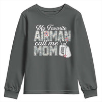 Proud Air Force Family Youth Sweatshirt My Favorite Airman Calls Me Mom - Wonder Print Shop