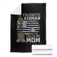 Proud Air Force Mom Throw Blanket My Favorite Airman Military Family Camo US Flag - Wonder Print Shop