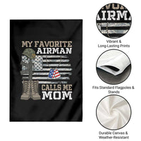 Proud Air Force Mom Garden Flag My Favorite Airman Military Family Camo US Flag - Wonder Print Shop
