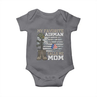 Proud Air Force Mom Baby Onesie My Favorite Airman Military Family Camo US Flag - Wonder Print Shop