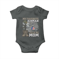 Proud Air Force Mom Baby Onesie My Favorite Airman Military Family Camo US Flag - Wonder Print Shop