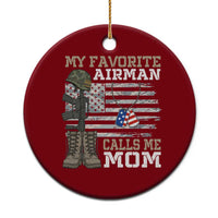 Proud Air Force Mom Ceramic Ornament My Favorite Airman Military Family Camo US Flag - Wonder Print Shop