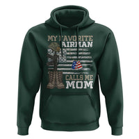 Proud Air Force Mom Hoodie My Favorite Airman Military Family Camo US Flag - Wonder Print Shop