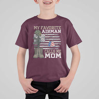 Proud Air Force Mom T Shirt For Kid My Favorite Airman Military Family Camo US Flag - Wonder Print Shop