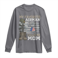 Proud Air Force Mom Long Sleeve Shirt My Favorite Airman Military Family Camo US Flag - Wonder Print Shop