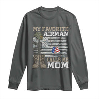 Proud Air Force Mom Long Sleeve Shirt My Favorite Airman Military Family Camo US Flag - Wonder Print Shop
