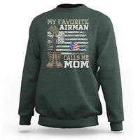 Proud Air Force Mom Sweatshirt My Favorite Airman Military Family Camo US Flag - Wonder Print Shop
