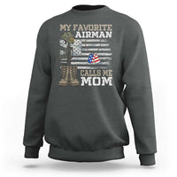 Proud Air Force Mom Sweatshirt My Favorite Airman Military Family Camo US Flag - Wonder Print Shop