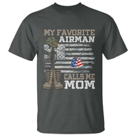 Proud Air Force Mom T Shirt My Favorite Airman Military Family Camo US Flag - Wonder Print Shop