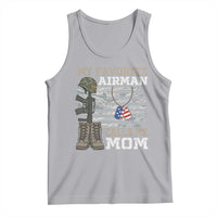 Proud Air Force Mom Tank Top My Favorite Airman Military Family Camo US Flag - Wonder Print Shop