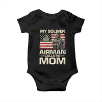 Proud Air Force Mom Baby Onesie My Soldier Airman Calls Me Mom US Flag - Wonder Print Shop