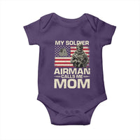 Proud Air Force Mom Baby Onesie My Soldier Airman Calls Me Mom US Flag - Wonder Print Shop