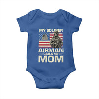 Proud Air Force Mom Baby Onesie My Soldier Airman Calls Me Mom US Flag - Wonder Print Shop