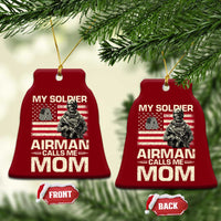 Proud Air Force Mom Ceramic Ornament My Soldier Airman Calls Me Mom US Flag - Wonder Print Shop