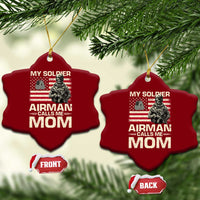 Proud Air Force Mom Ceramic Ornament My Soldier Airman Calls Me Mom US Flag - Wonder Print Shop