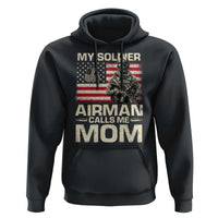Proud Air Force Mom Hoodie My Soldier Airman Calls Me Mom US Flag - Wonder Print Shop