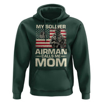 Proud Air Force Mom Hoodie My Soldier Airman Calls Me Mom US Flag - Wonder Print Shop