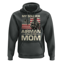 Proud Air Force Mom Hoodie My Soldier Airman Calls Me Mom US Flag - Wonder Print Shop